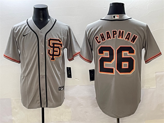 Men's San Francisco Giants #26 Matt Chapman Grey Cool Base Stitched Baseball Jersey